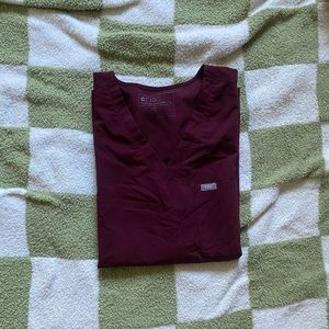 Figs Catrina Scrub Top in Burgundy